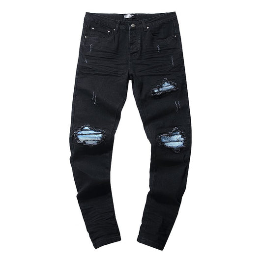 AMIRI Black Distressed Biker Jeans — hero