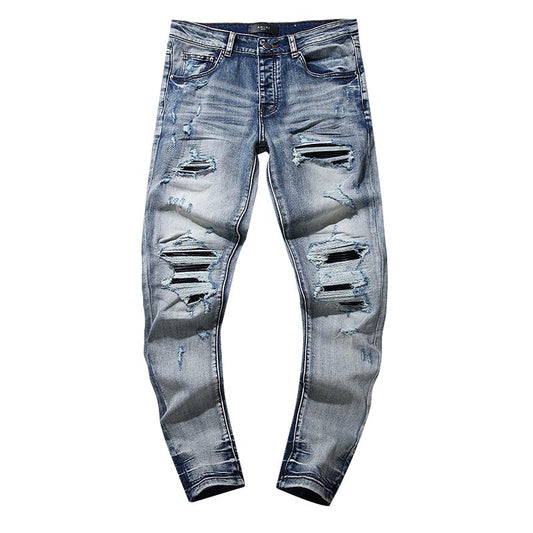AMIRI Light Blue Distressed Jeans — hero
