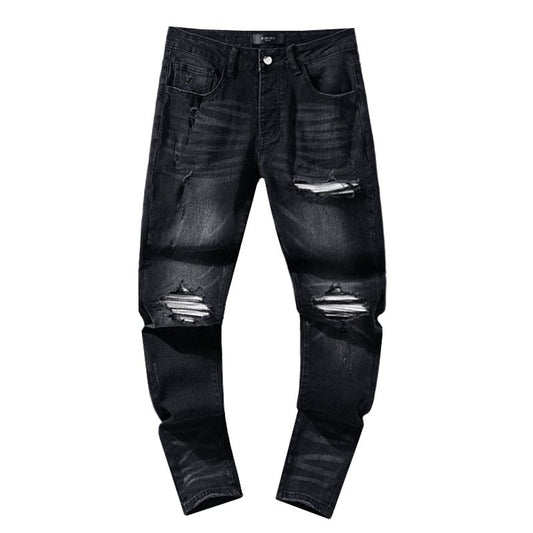 AMIRI Black Washed Distressed Jeans — hero
