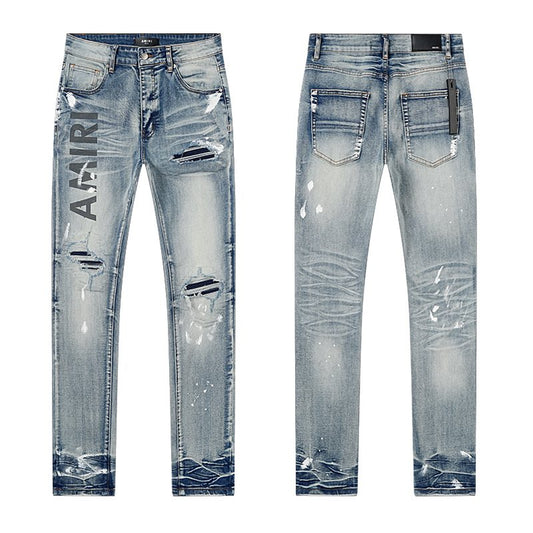 AMIRI Distressed Light Blue Jeans — hero