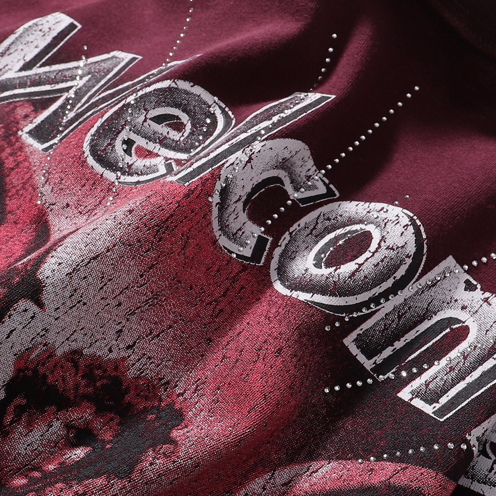 RARE PEACE Dark Warrior Angel Graphic Short-Sleeve T-Shirt — detail