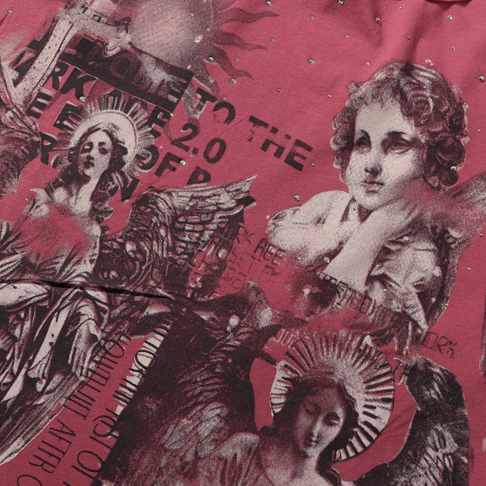 RARE PEACE Statues Rhinestone Graphic T-Shirt — detail