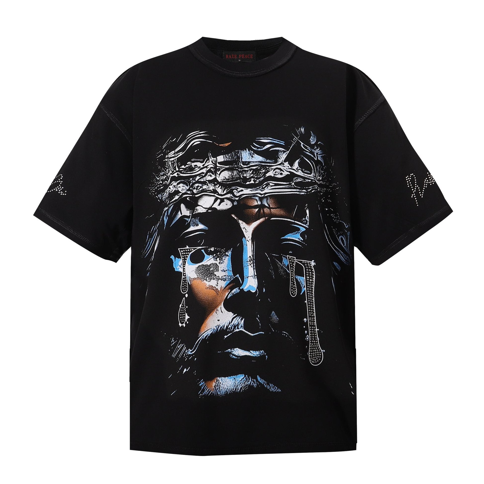 RARE PEACE God's Tear Rhinestone Graphic T-Shirt — hero