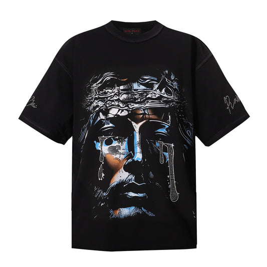 RARE PEACE God's Tear Rhinestone Graphic T-Shirt — hero