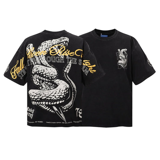 R3BEL Strength Through the Storm Snake Graphic T-Shirt — hero