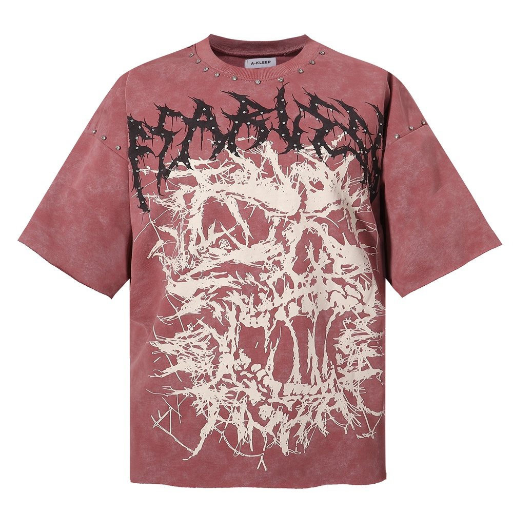 KLEEP 2004 Rhinestone Graphic Short-Sleeve T-Shirt — front