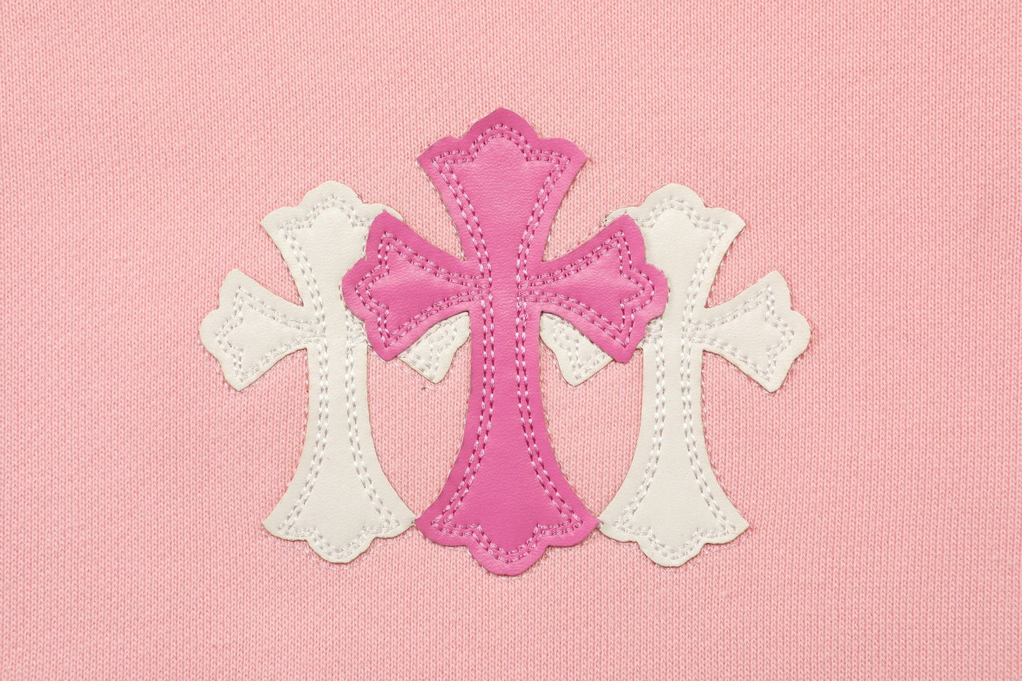 Chrome Hearts Pink Graphic Applique Crewneck Sweatshirt — detail