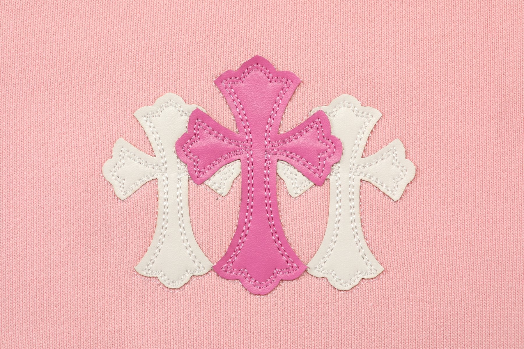 Chrome Hearts Pink Graphic Applique Crewneck Sweatshirt — detail