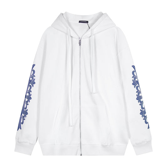 Chrome Hearts Blue Sleeve Graphic Zip Hoodie — hero