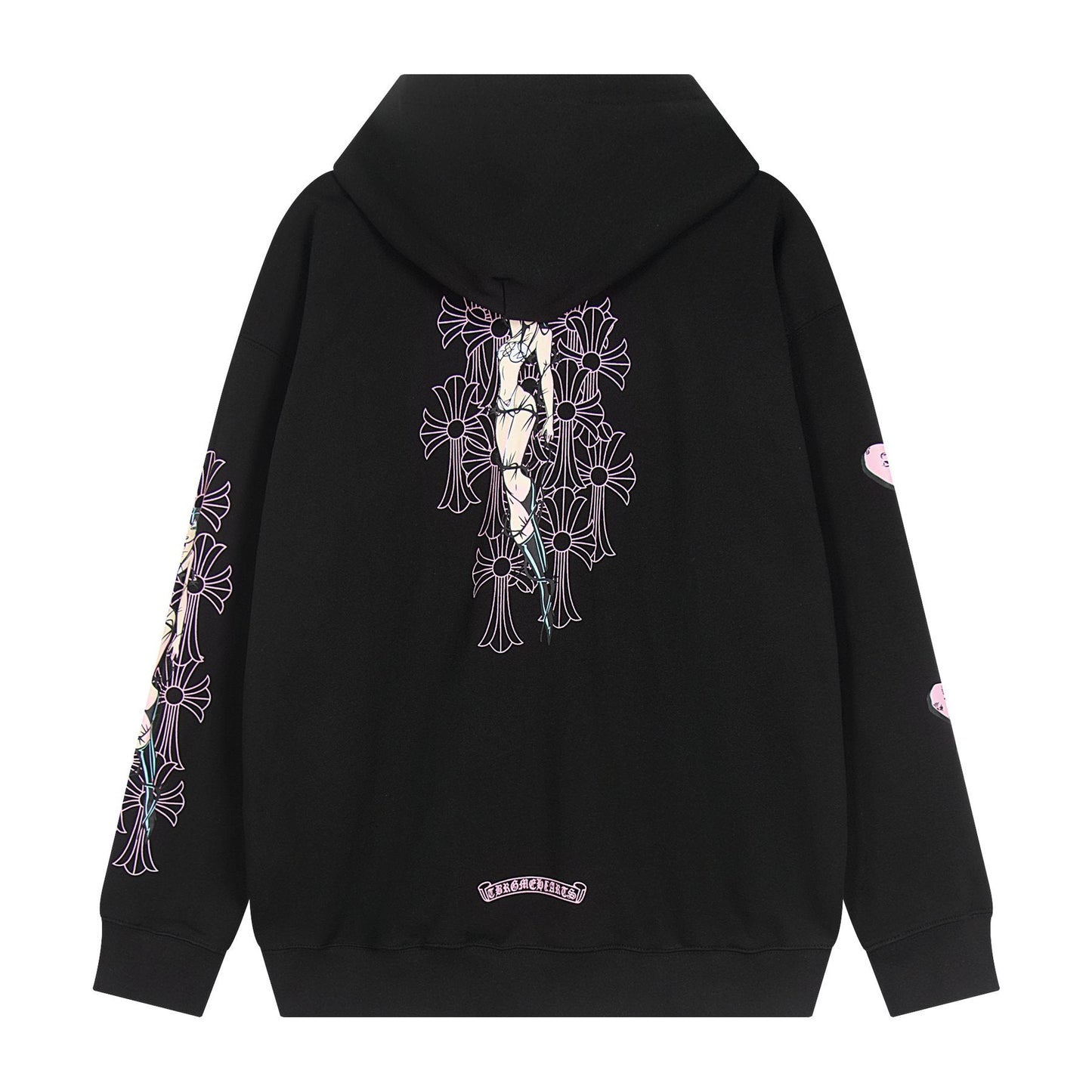 Chrome Hearts Anime Floral Zip-Up Hoodie — back
