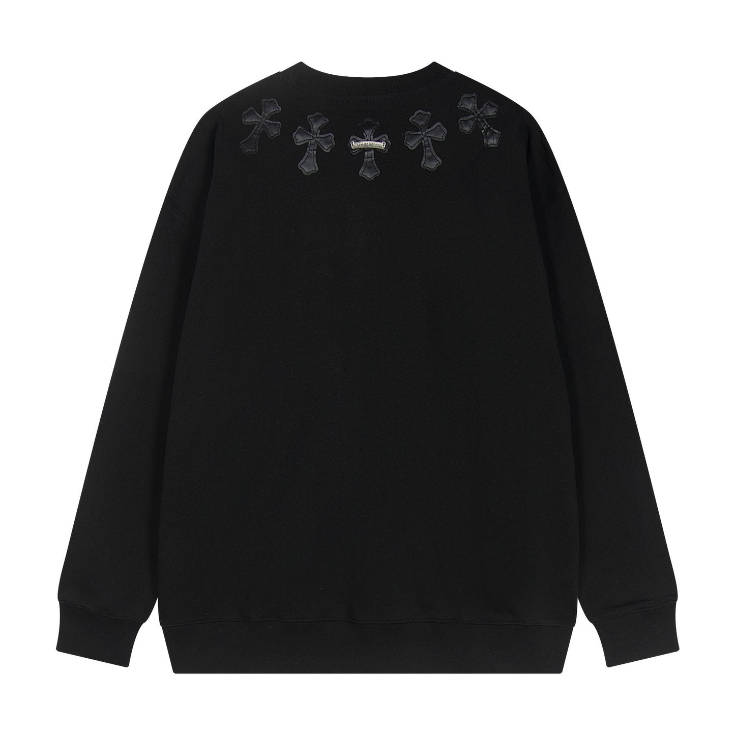 Chrome Hearts Leather Cross Metal Detail Crewneck Sweatshirt — back