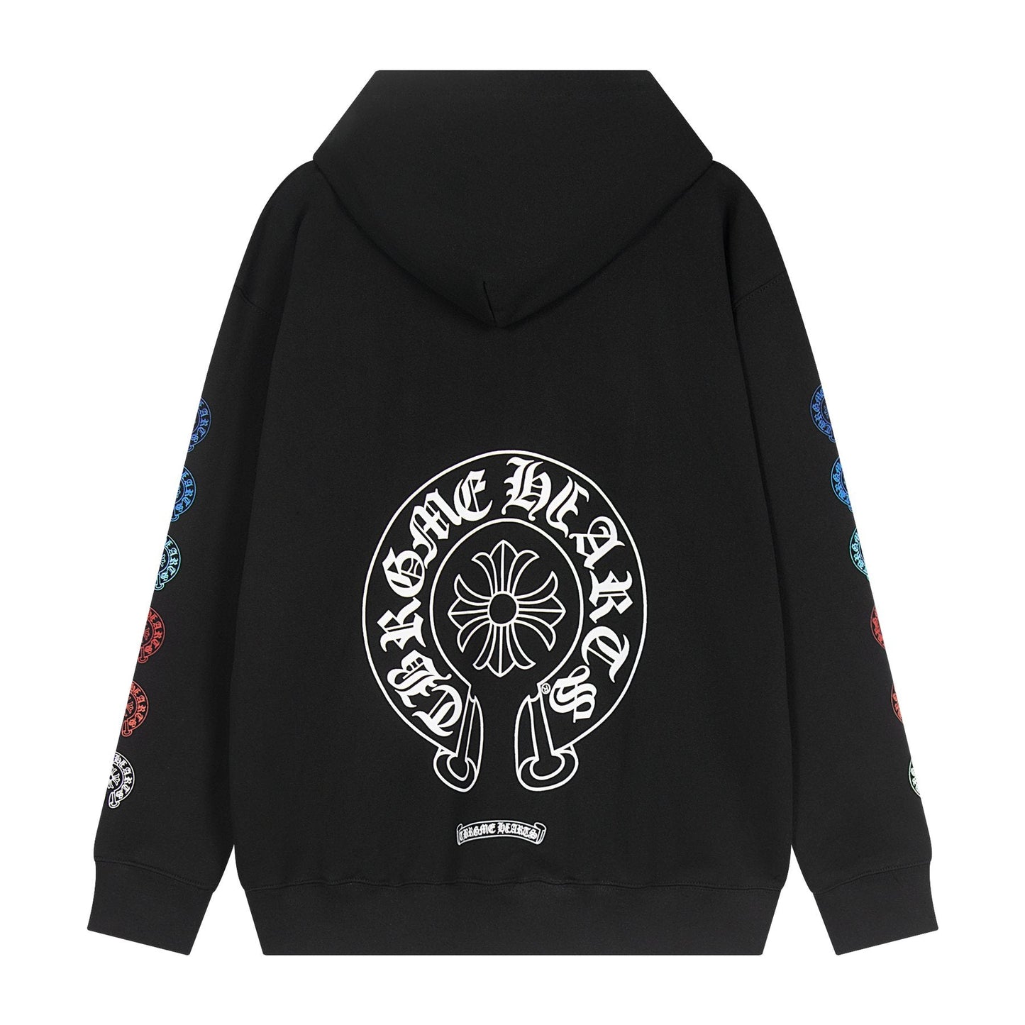 Chrome Hearts Rainbow Horseshoe Graphic Zip-Up Hoodie — back