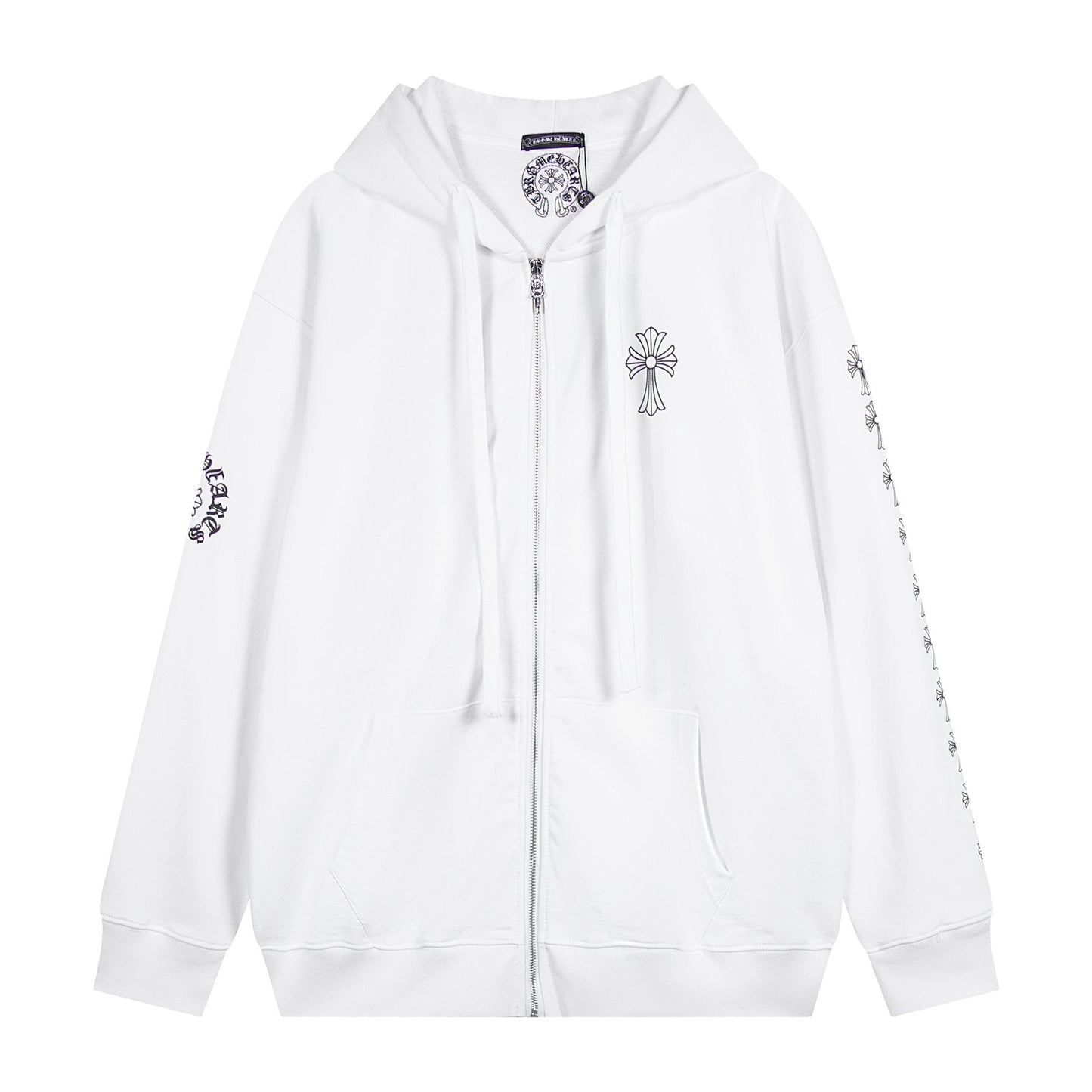Chrome Hearts Horseshoe Cross Sanskrit Zip Hoodie — front