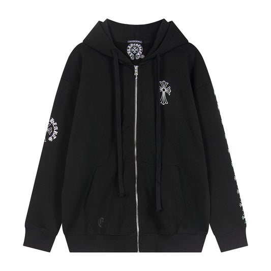 Chrome Hearts Horseshoe Cross Sanskrit Zip Hoodie — hero