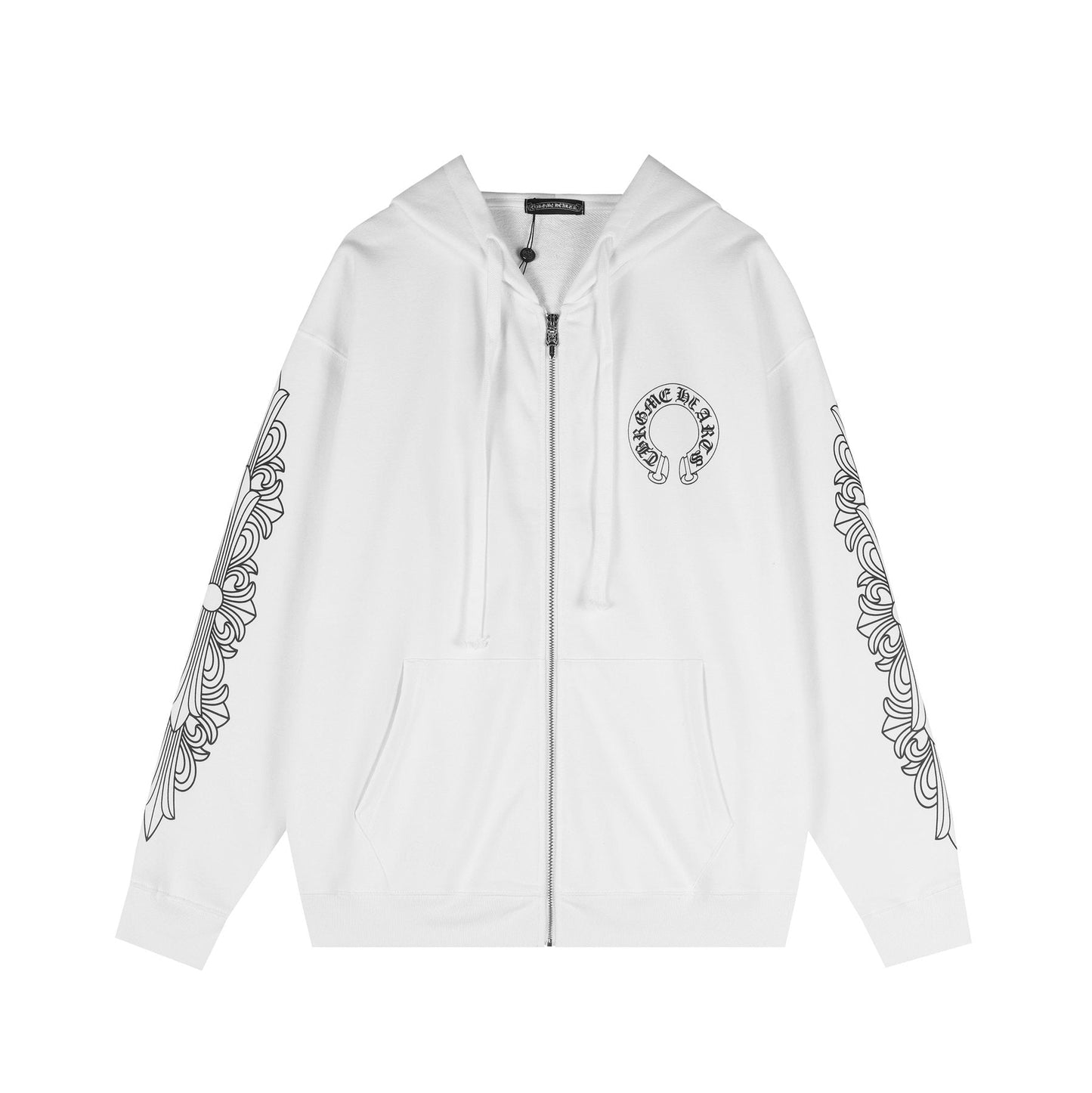 Chrome Hearts Horseshoe Graphic Zip Hoodie — front