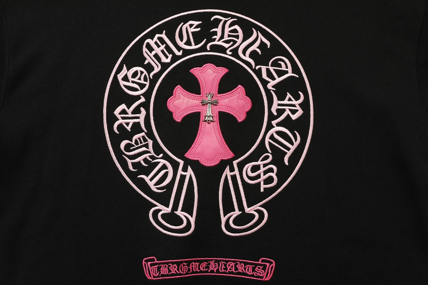 Chrome Hearts Contrast Leather Label Graphic Sweatshirt — detail
