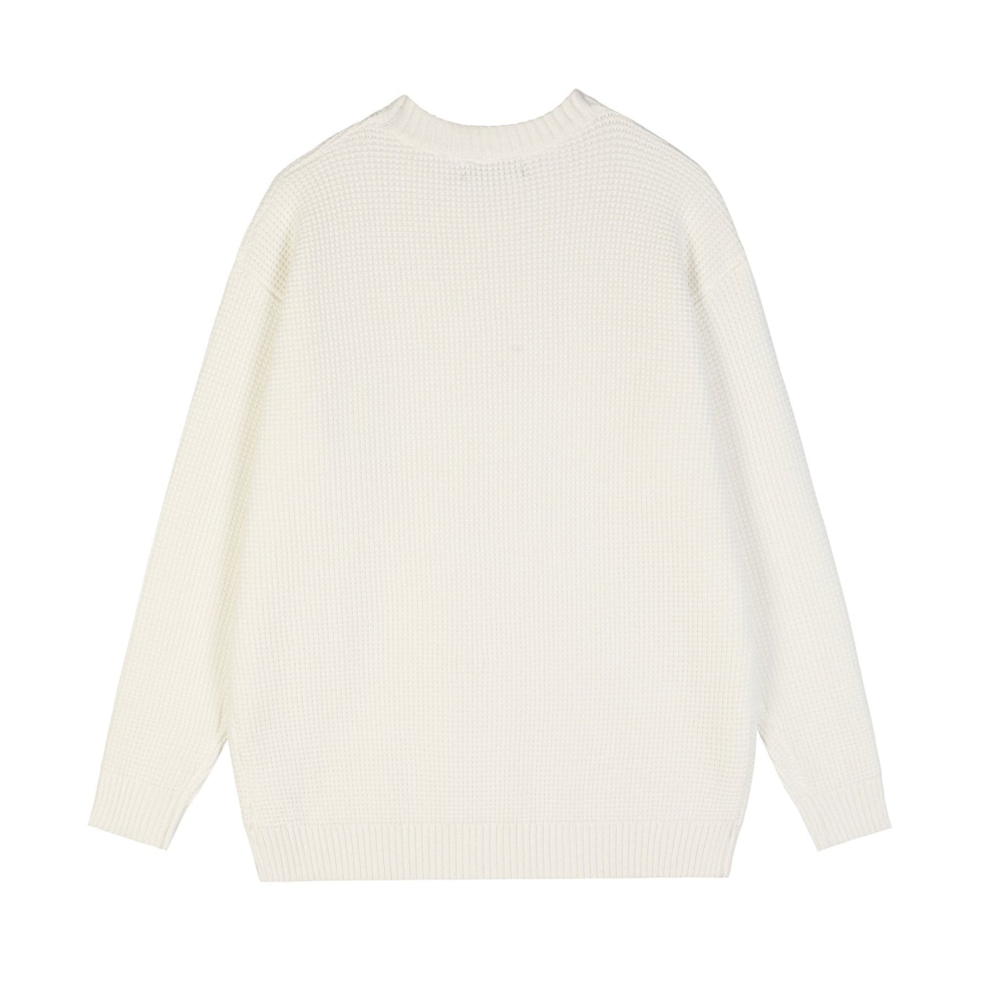 Chrome Hearts Slogan Patch Waffle Knit Crewneck Sweater — back