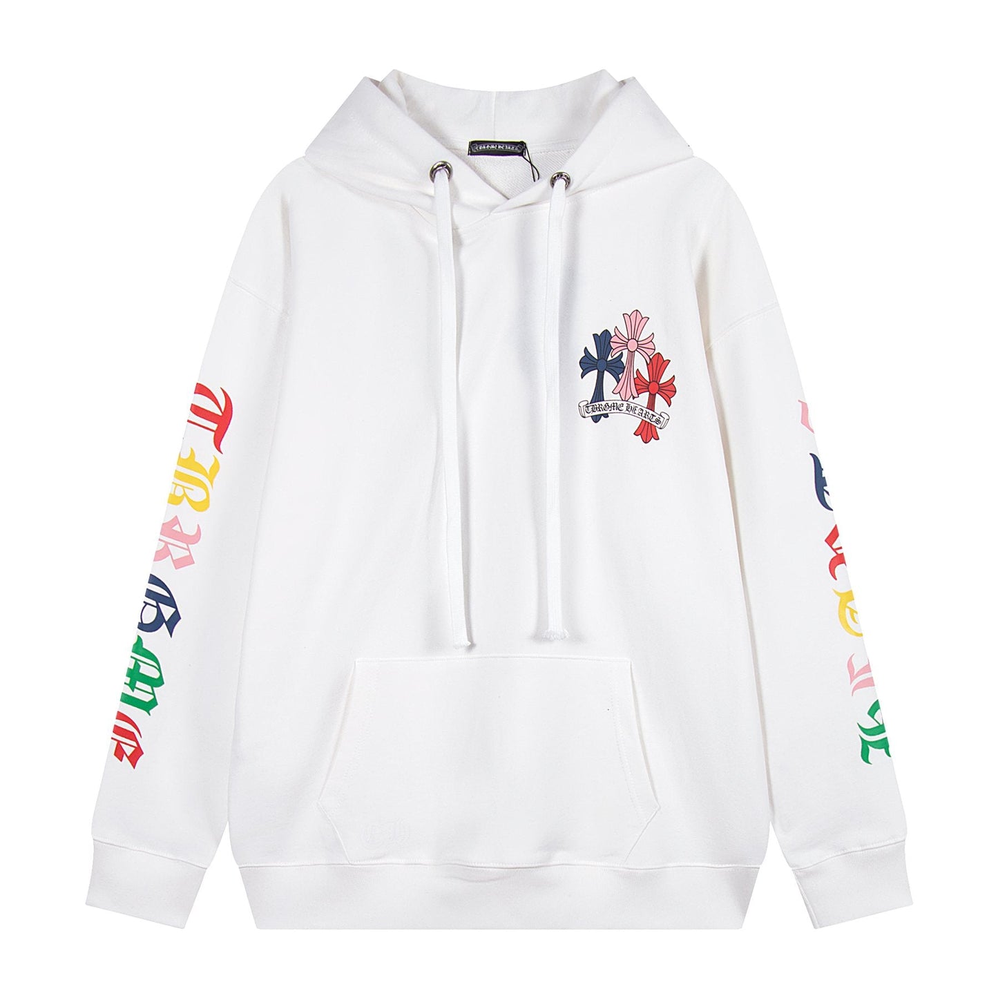 Chrome Hearts Multicolor Cross Graphic Hoodie — front