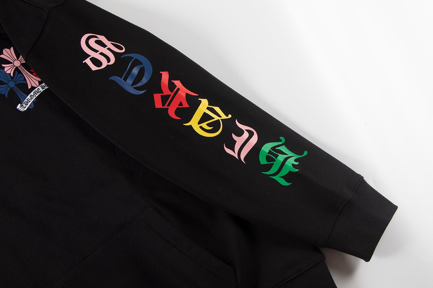 Chrome Hearts Multicolor Cross Graphic Hoodie — detail