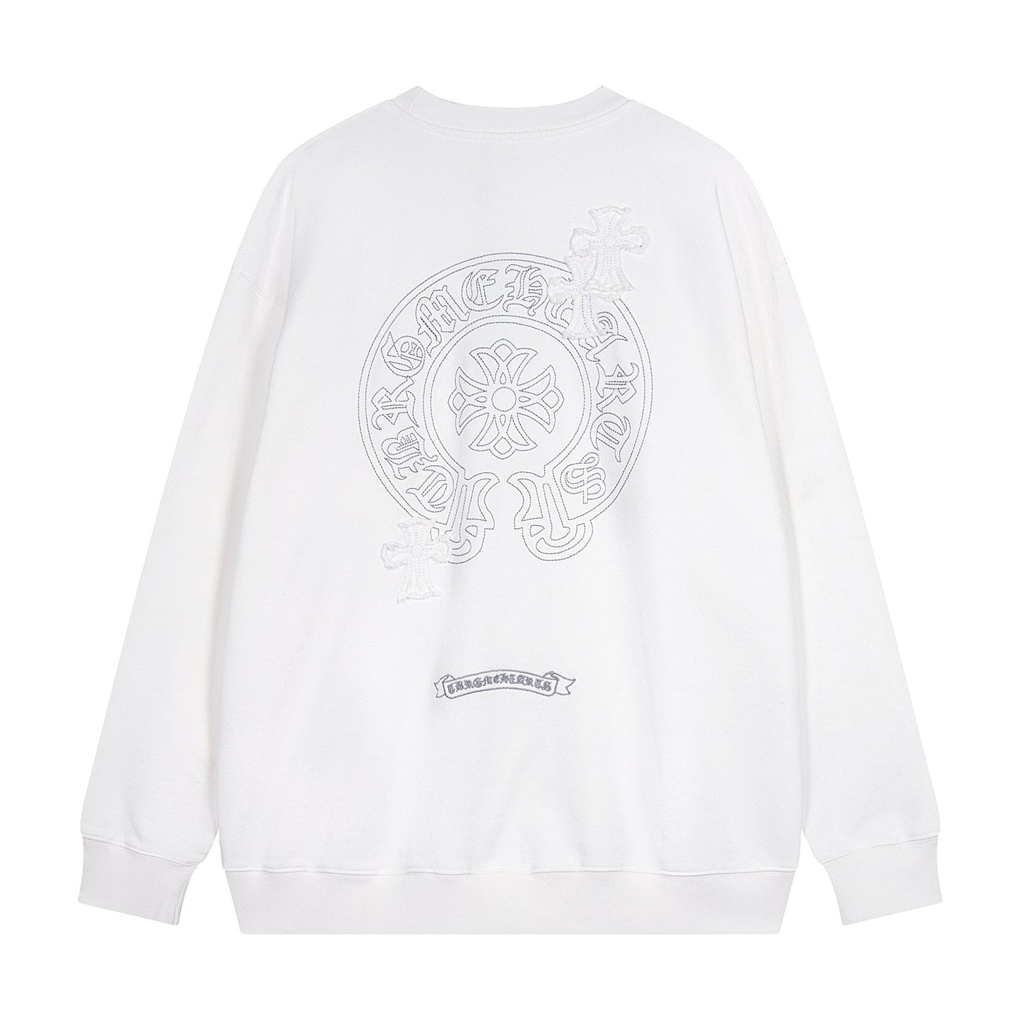 Chrome Hearts Rhinestone Horseshoe Applique Crewneck Sweatshirt — back