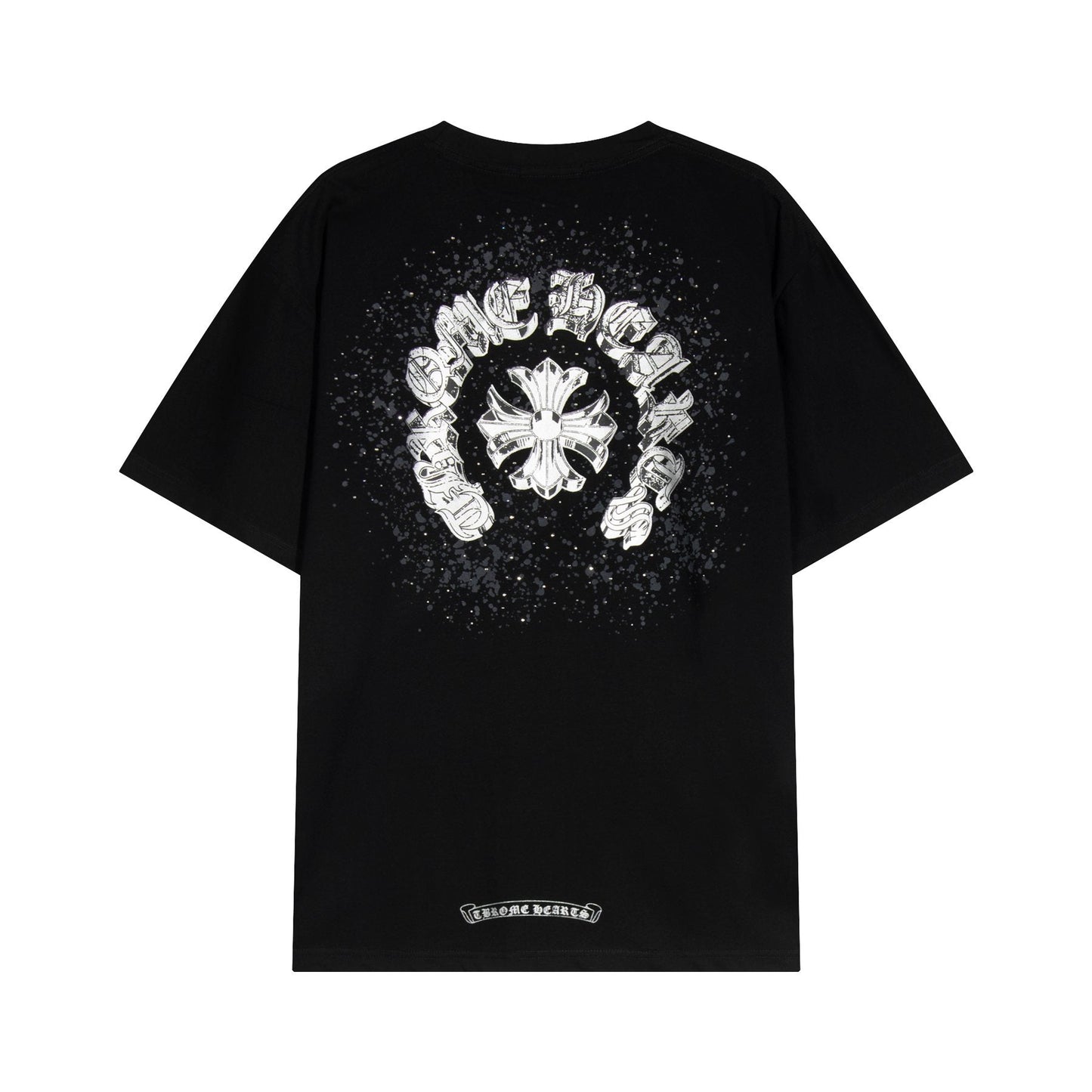 Chrome Hearts Splatter Rhinestone Graphic T-Shirt — back