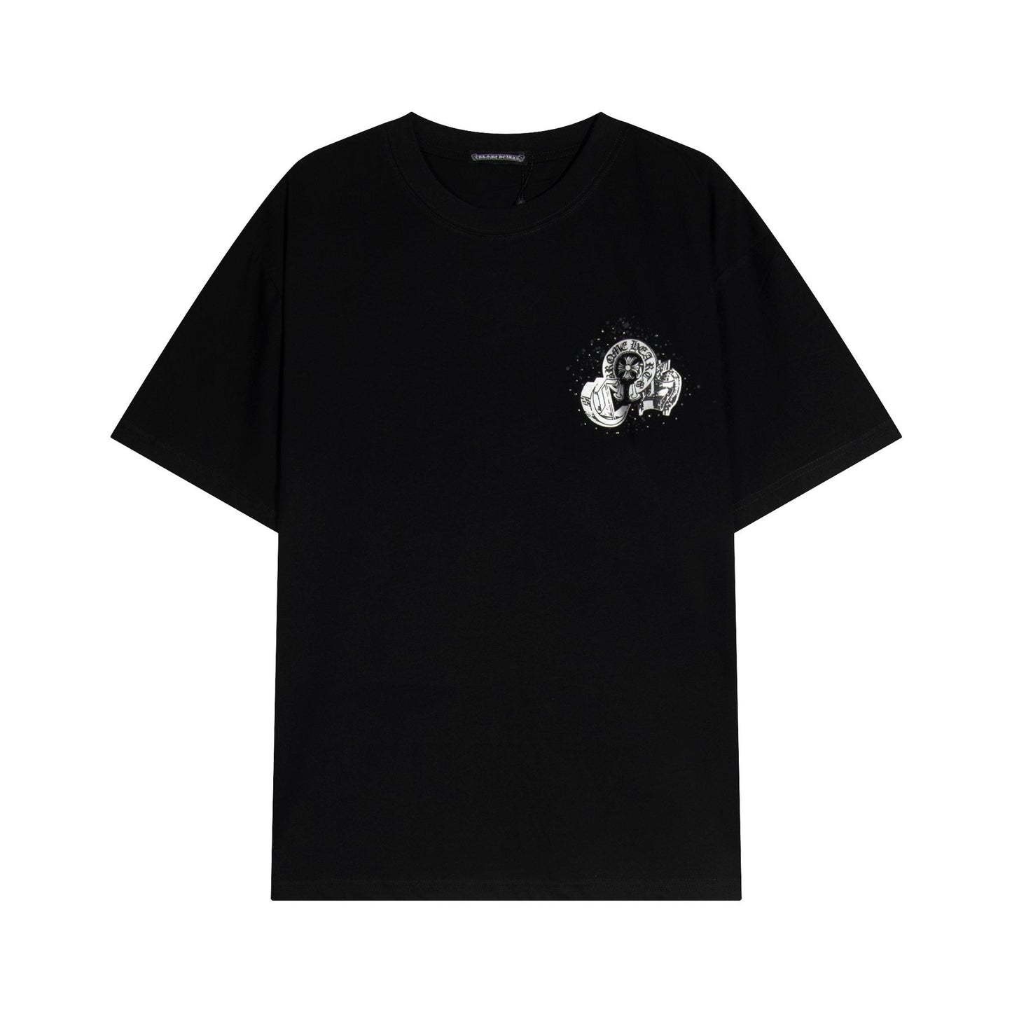 Chrome Hearts Splatter Rhinestone Graphic T-Shirt — front