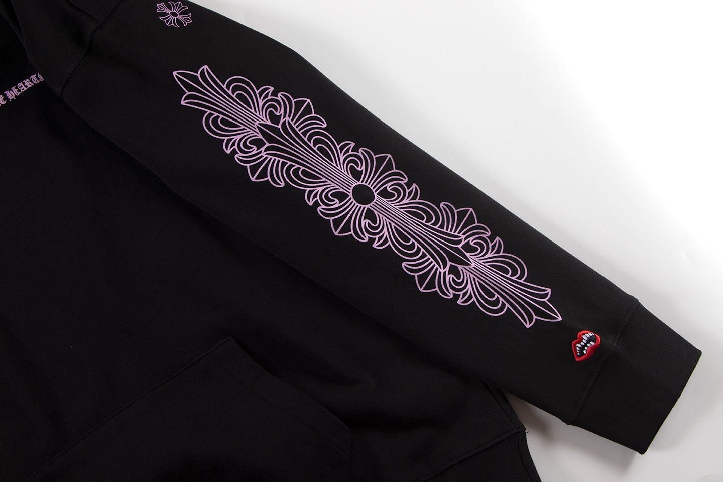 Chrome Hearts Pink Gothic Graphic Hoodie — detail