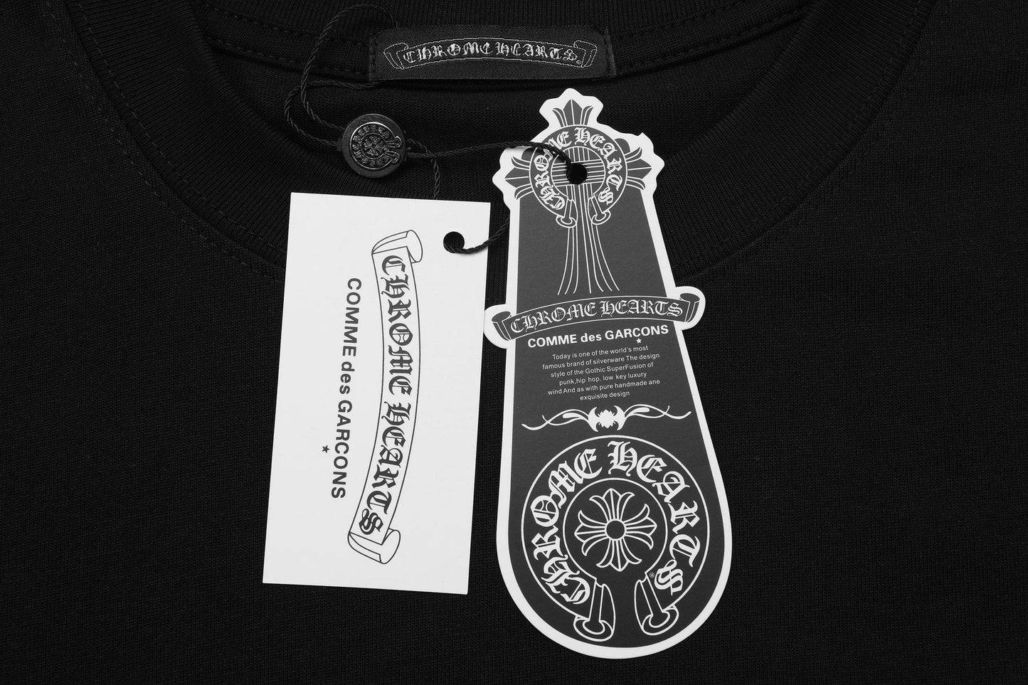 Chrome Hearts Rainbow Floral Cross Graphic T-Shirt — hang_tag