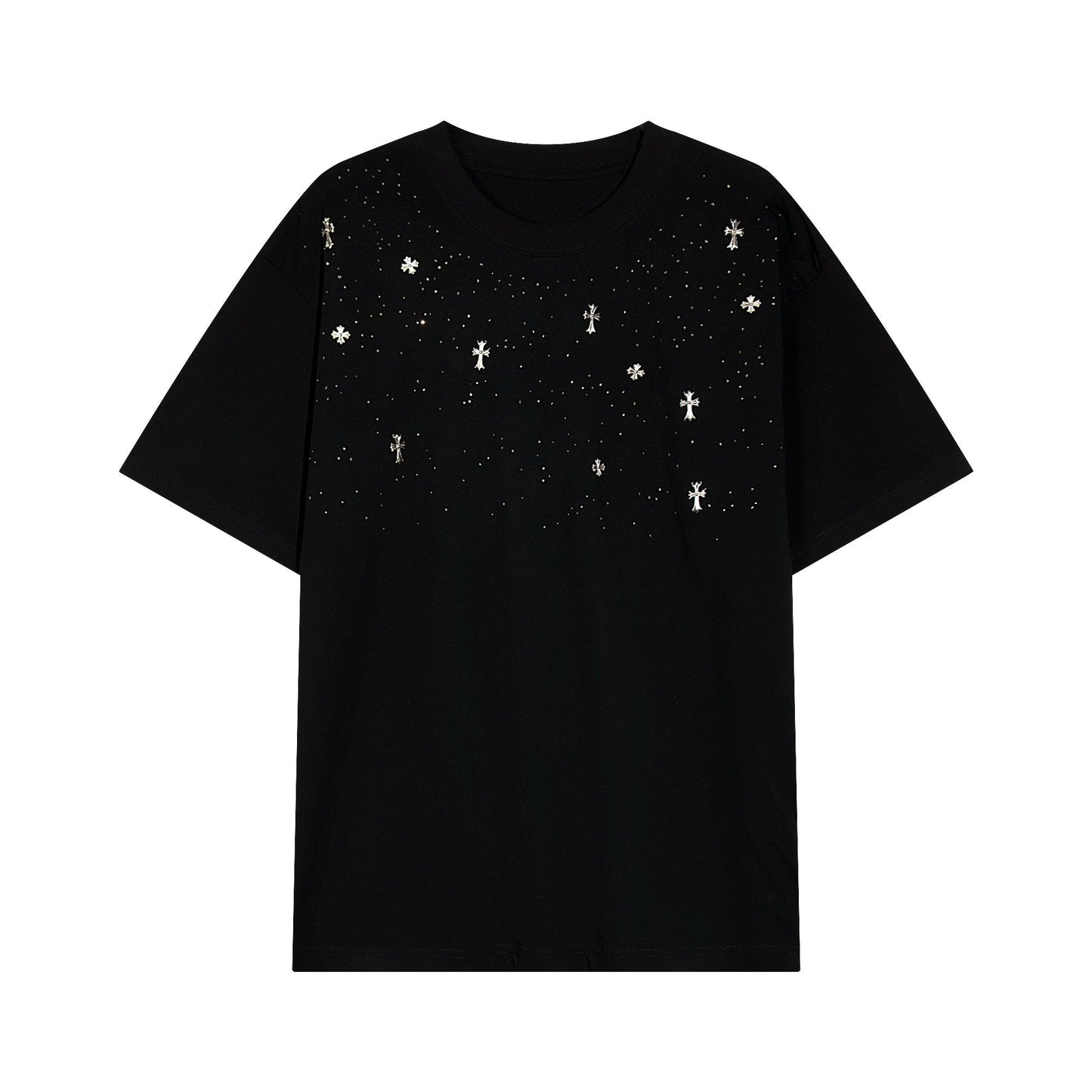 Chrome Hearts Rhinestone Cross Embellished T-Shirt — hero