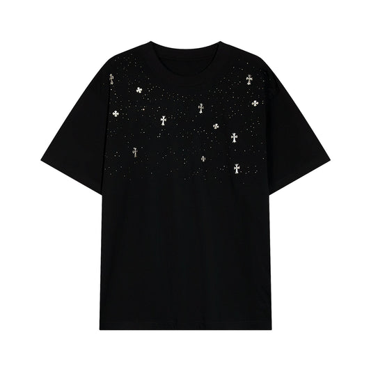 Chrome Hearts Rhinestone Cross Embellished T-Shirt — hero