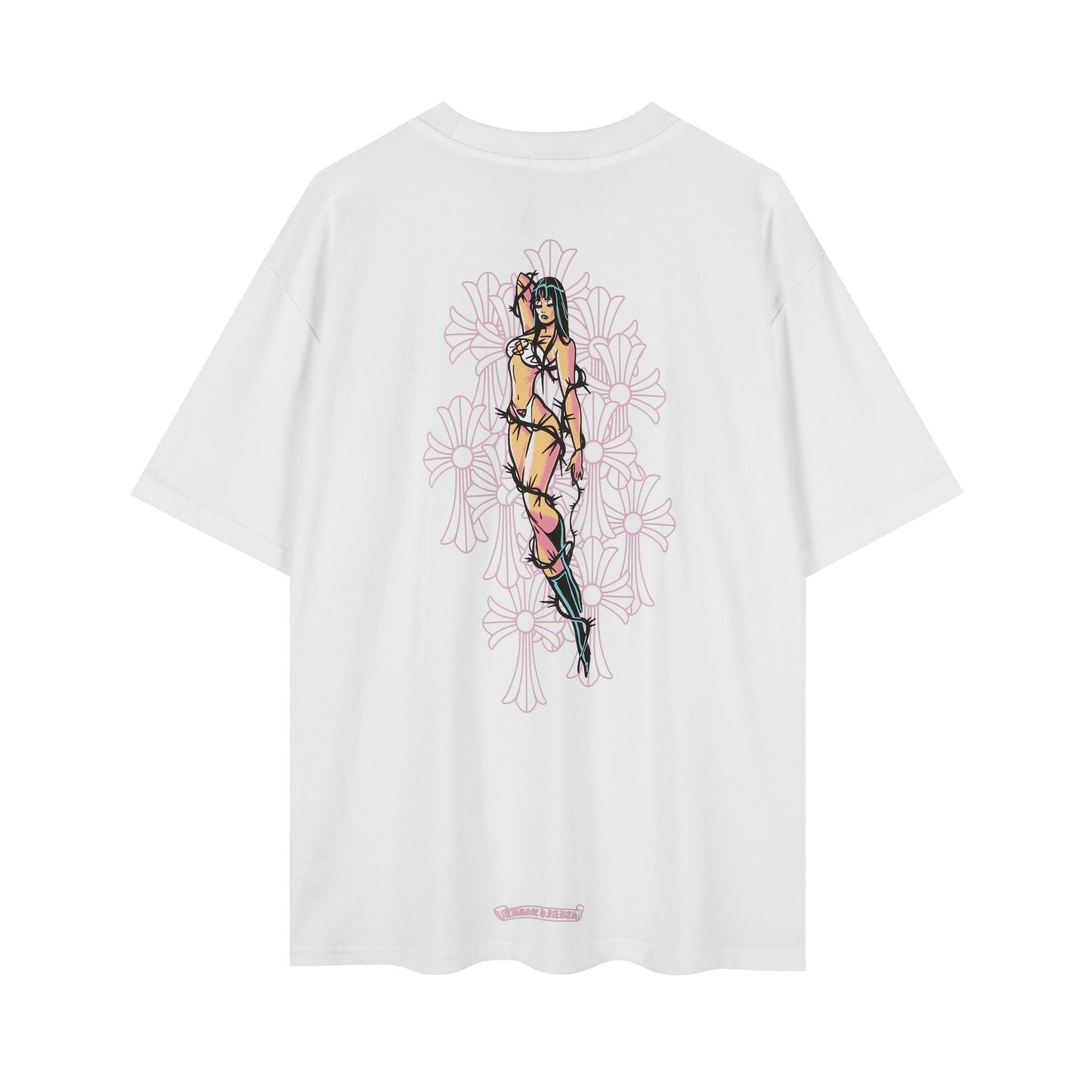 Chrome Hearts Deadly Doll Girl Graphic Short-Sleeve T-Shirt — back
