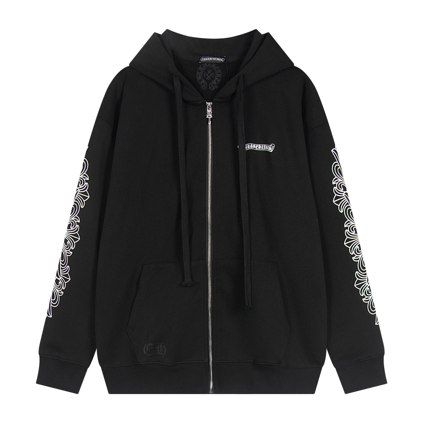 Chrome Hearts Horseshoe Cross Graphic Zip Hoodie — front
