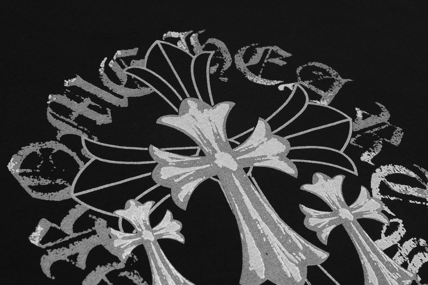 Chrome Hearts Reflective Silver Cross Graphic T-Shirt — detail