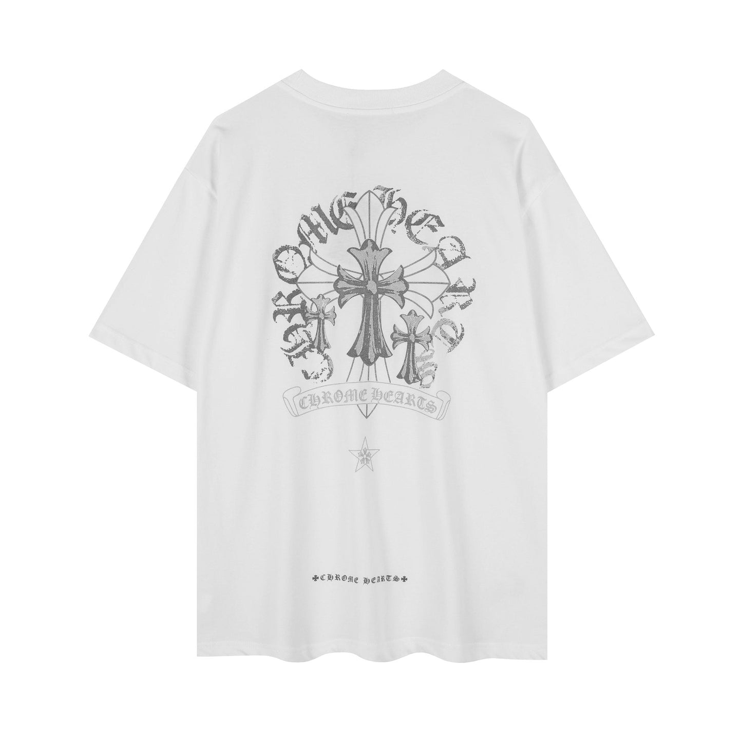 Chrome Hearts Reflective Silver Cross Graphic T-Shirt — back