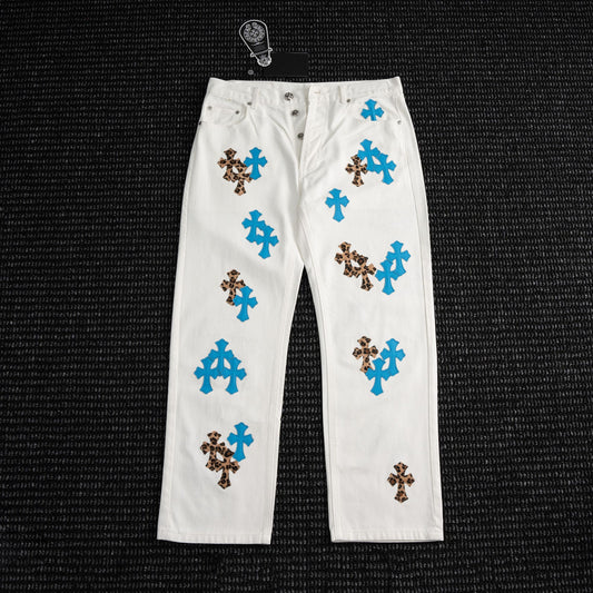 Chrome Hearts White Cross Graphic Pants — hero