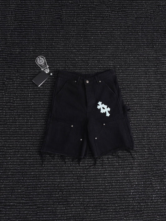Chrome Hearts Cross Graphic Black Shorts — hero