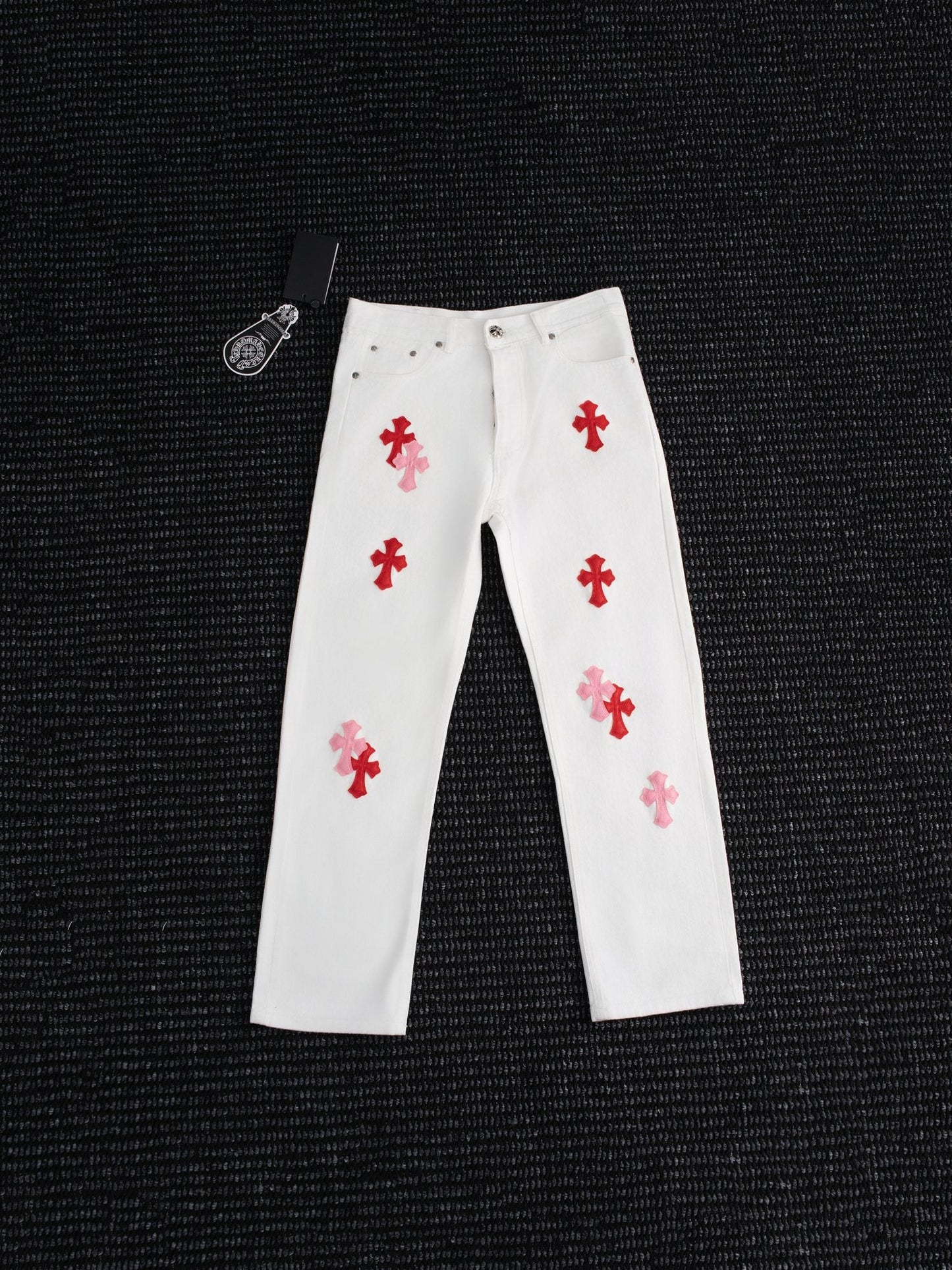 Chrome Hearts White Cross Patch Jeans — hero