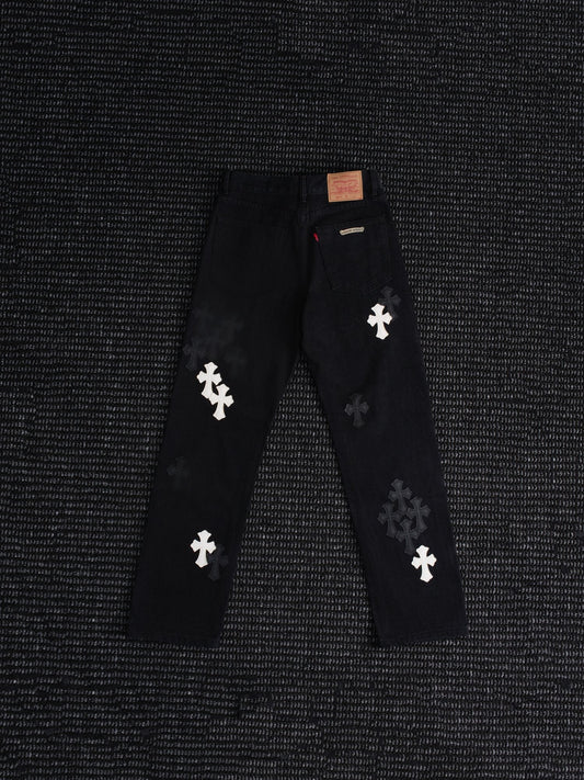 Chrome Hearts Cross Patch Black Jeans — hero
