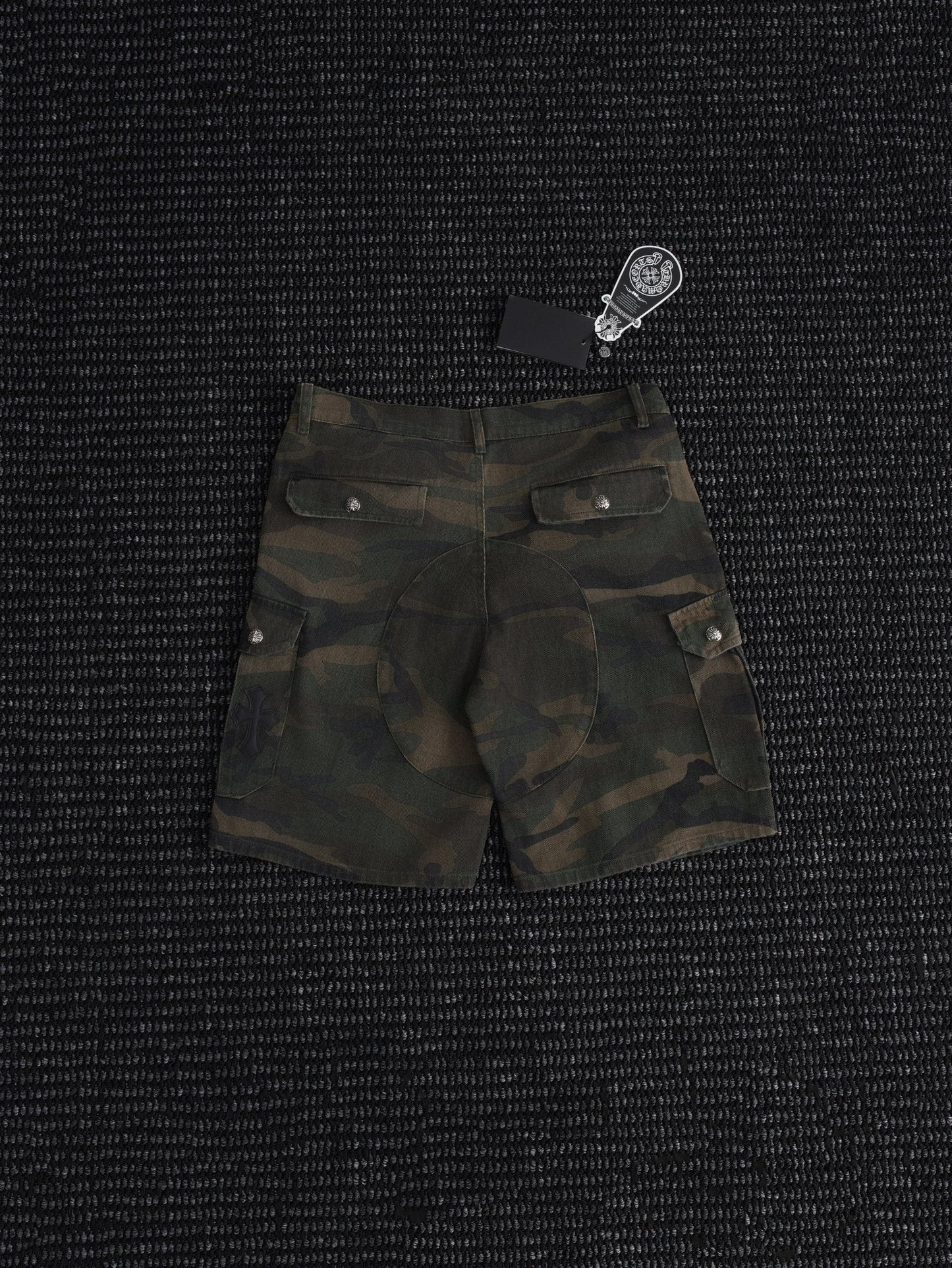 Chrome Hearts Green Camo Cargo Shorts — hero