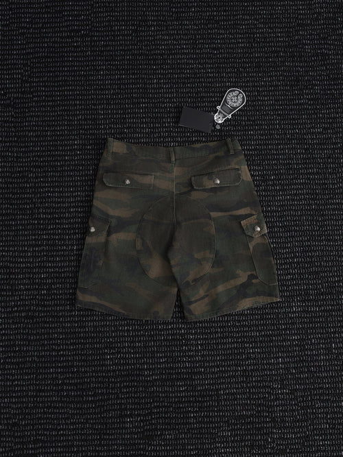 Chrome Hearts Green Camo Cargo Shorts — hero