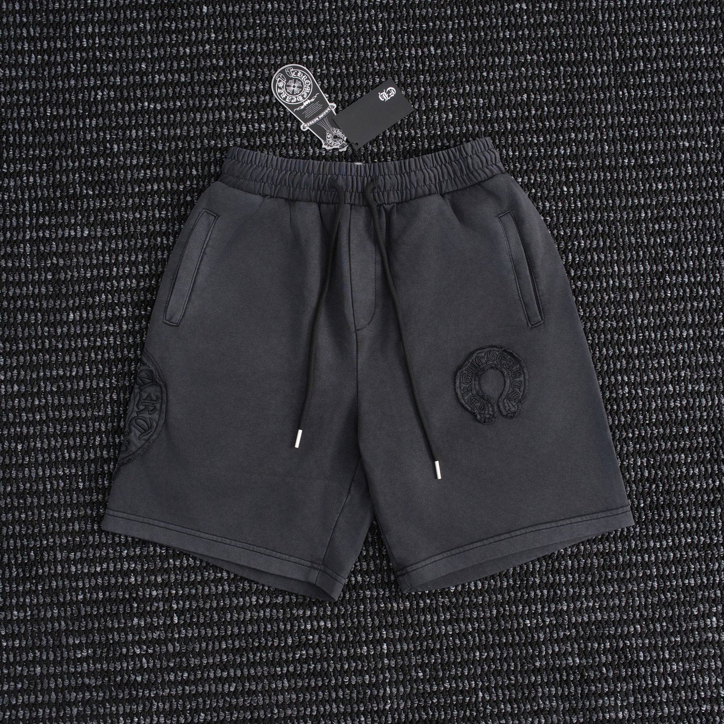 Chrome Hearts Horseshoe Floral Embroidered Shorts — hero