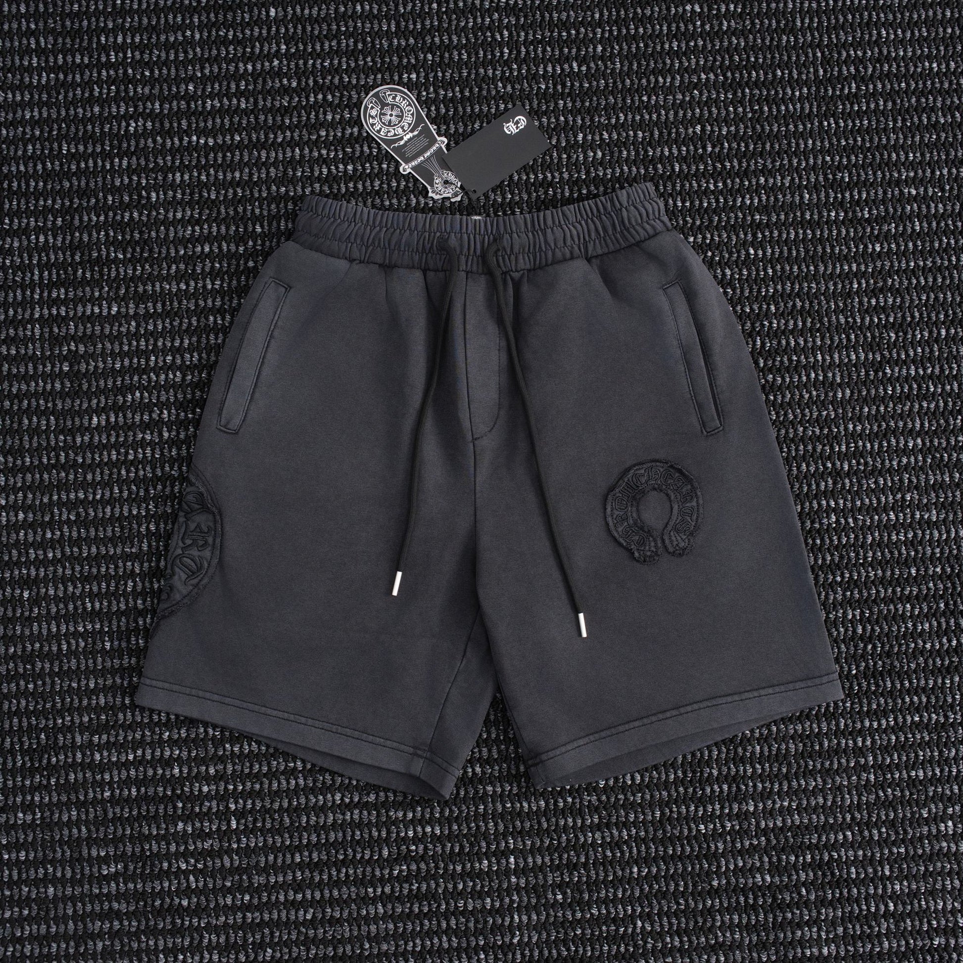 Chrome Hearts Horseshoe Floral Embroidered Shorts — hero