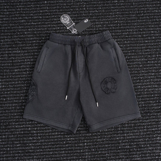 Chrome Hearts Horseshoe Floral Embroidered Shorts — hero
