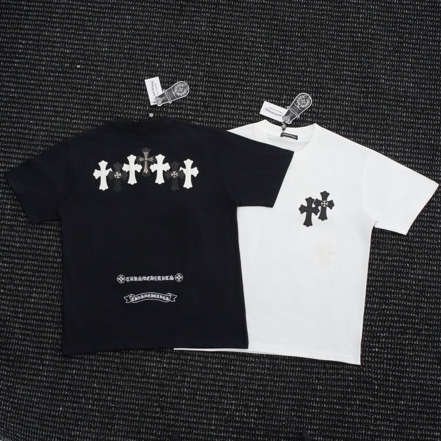 Chrome Hearts Contrast Cross Applique T-Shirt — comparison