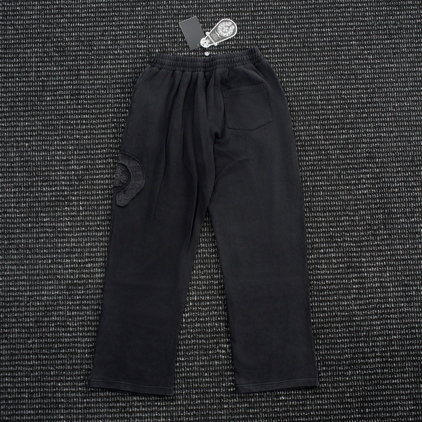Chrome Hearts Horseshoe Embroidered Black Pants — front
