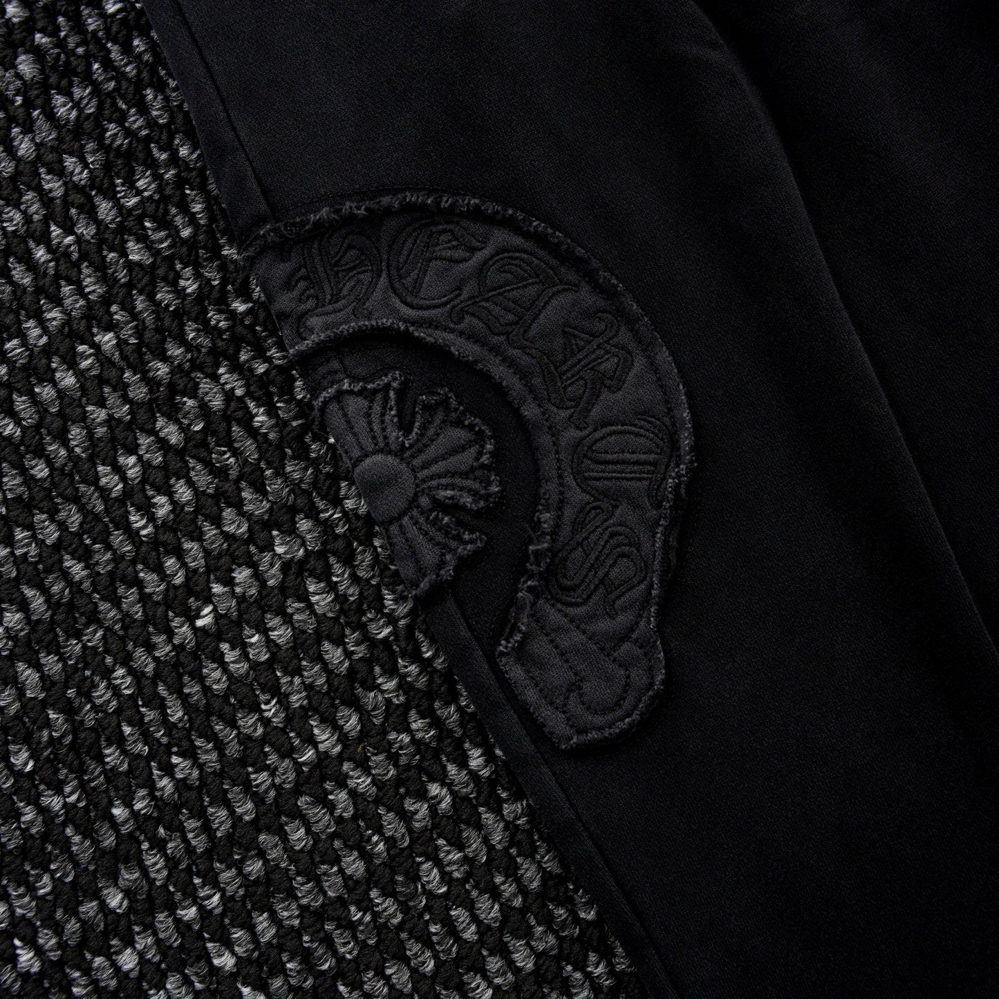 Chrome Hearts Horseshoe Embroidered Black Pants — fabric_closeup