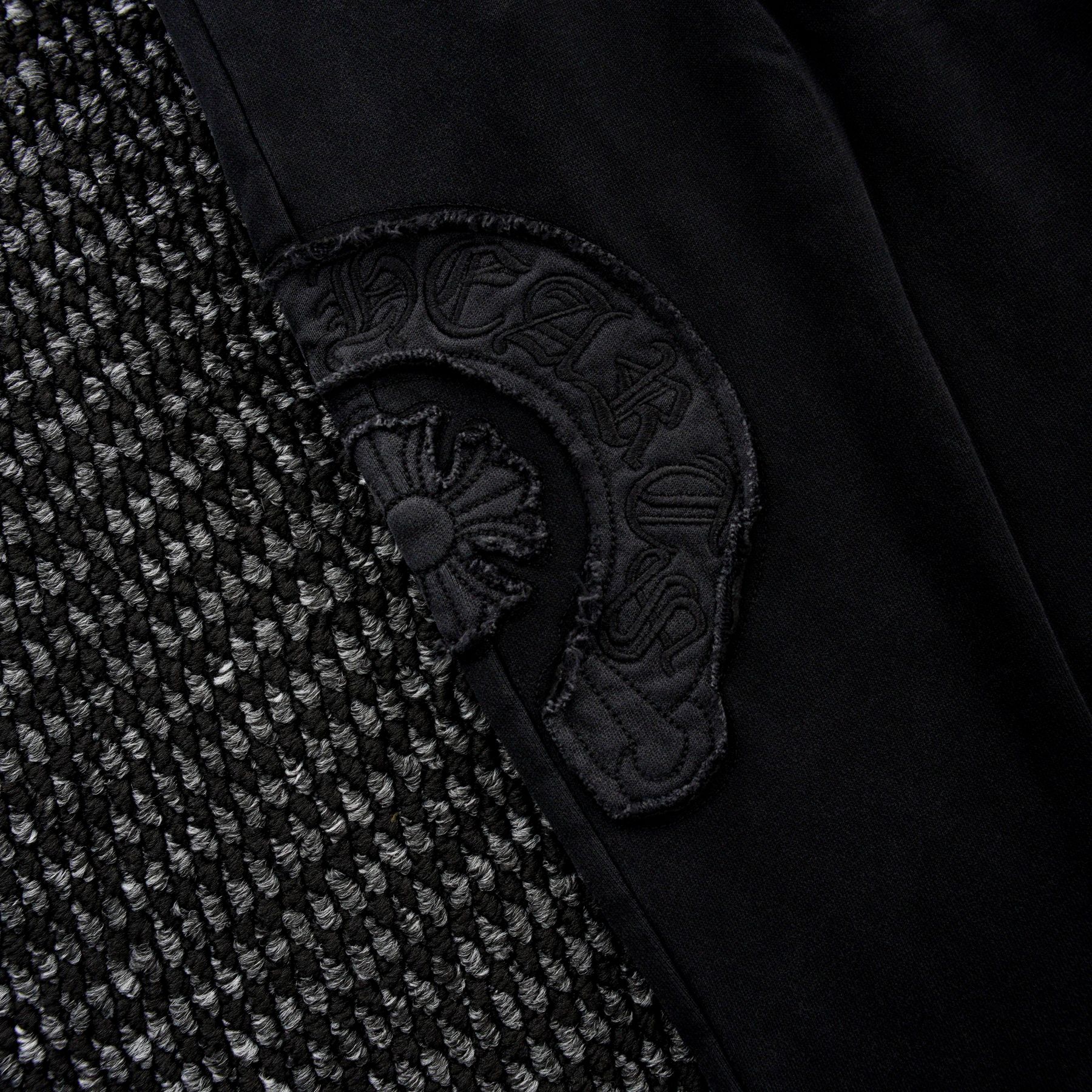 Chrome Hearts Horseshoe Embroidered Black Pants — fabric_closeup