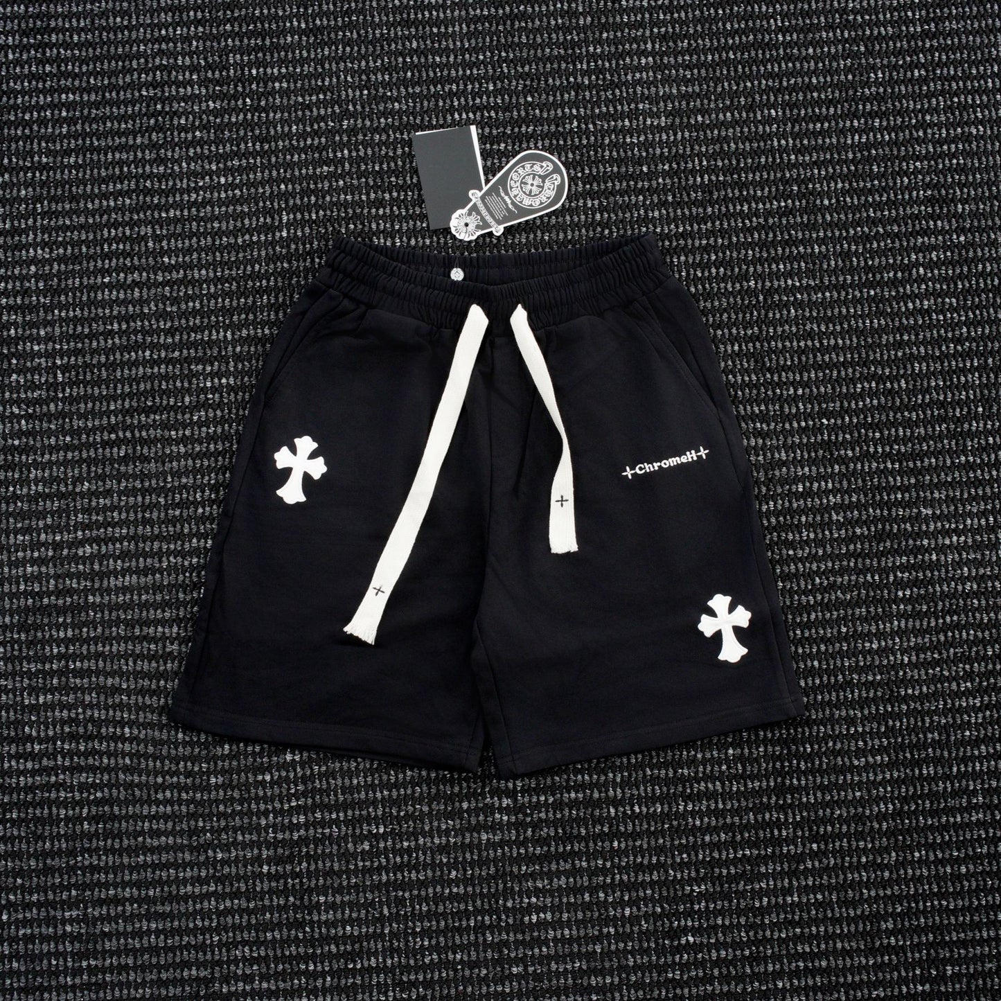 Chrome Hearts Cross Patch Drawstring Shorts — front