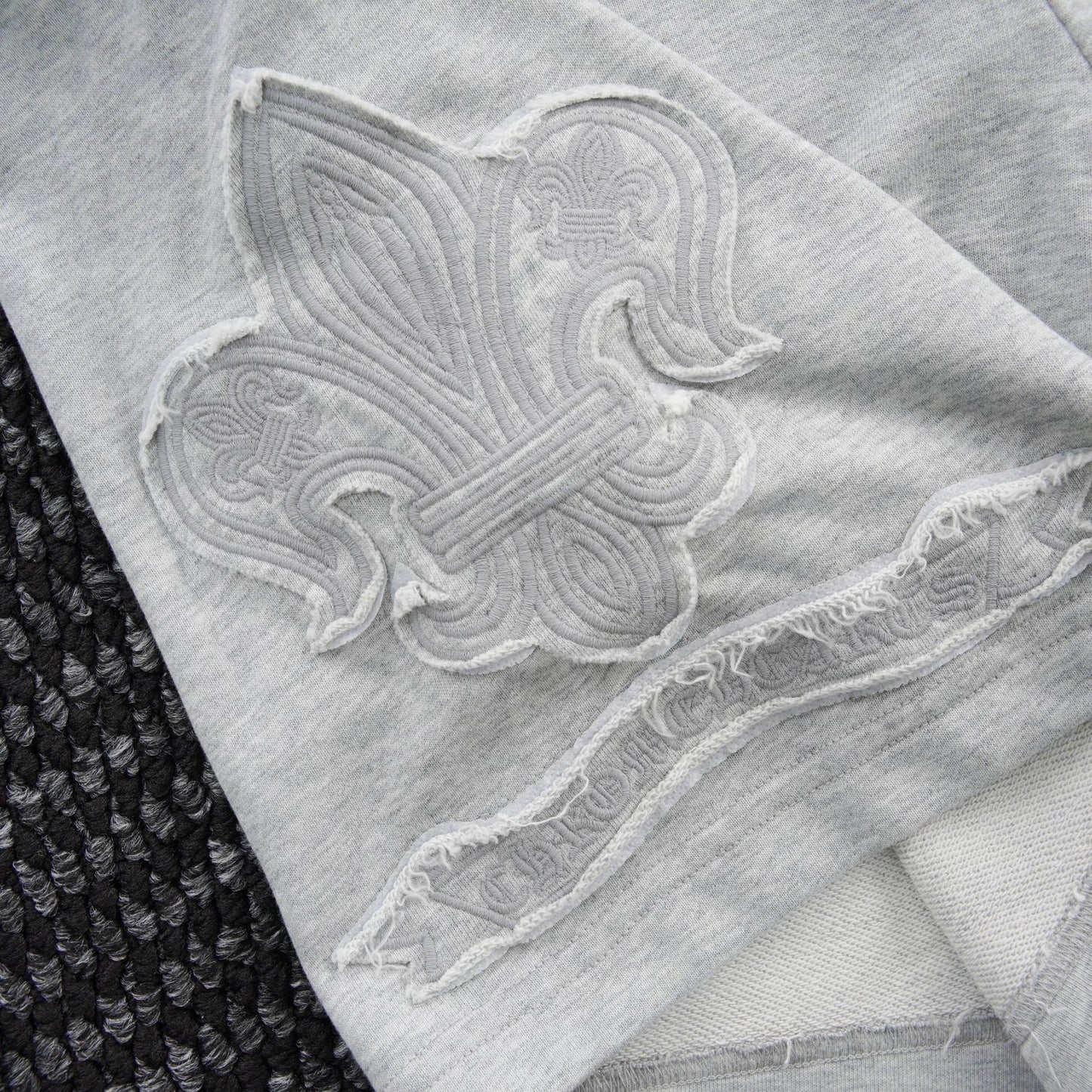 Chrome Hearts Tonal Sanskrit Cross Embroidered Shorts — detail