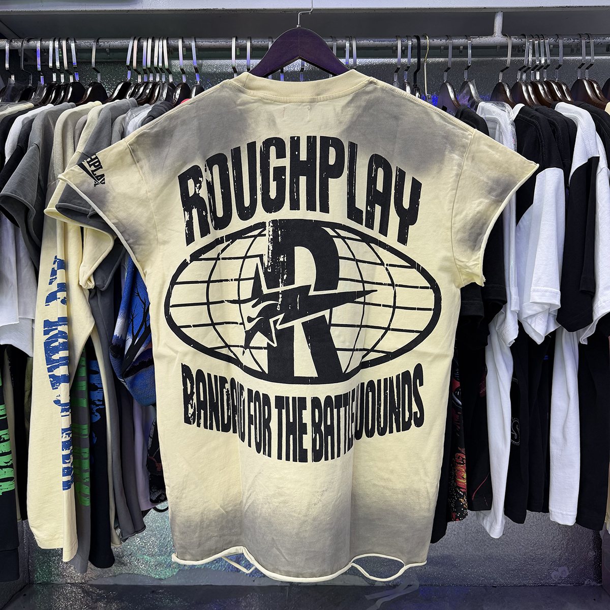 Rough Play Skull Goggles Graphic T-Shirt — context